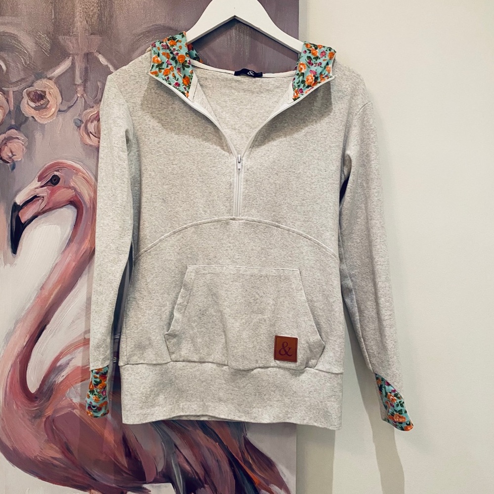 Mindy Maes Market Floral Accent Hoodie